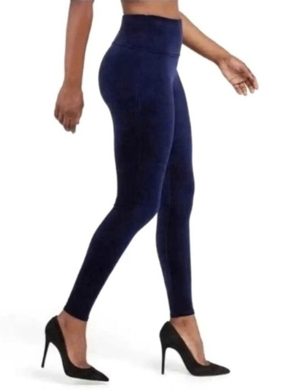 Nwt Spanx Velvet In Lapis Night Blue Leggings Size Small